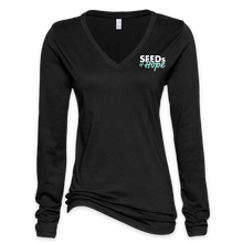 Load image into Gallery viewer, SEEDS of Hope - Ladies Long Sleeve V Neck
