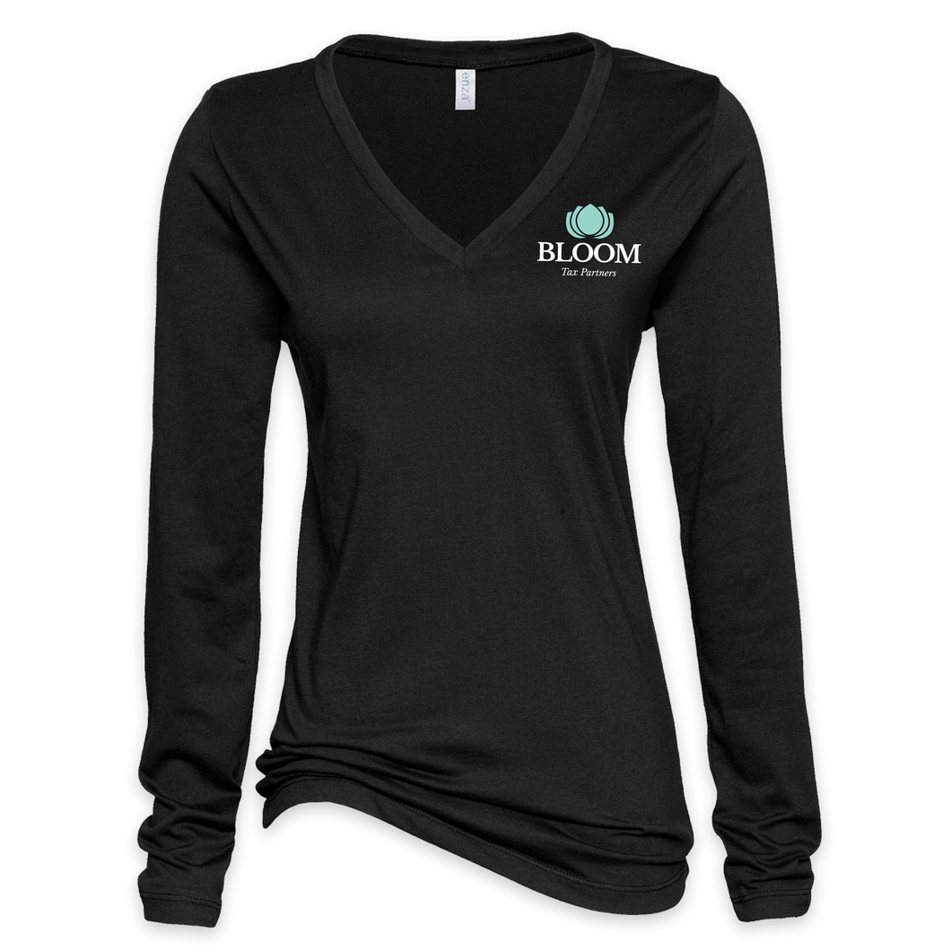 BLOOM Ladies Long Sleeve V Neck Tee