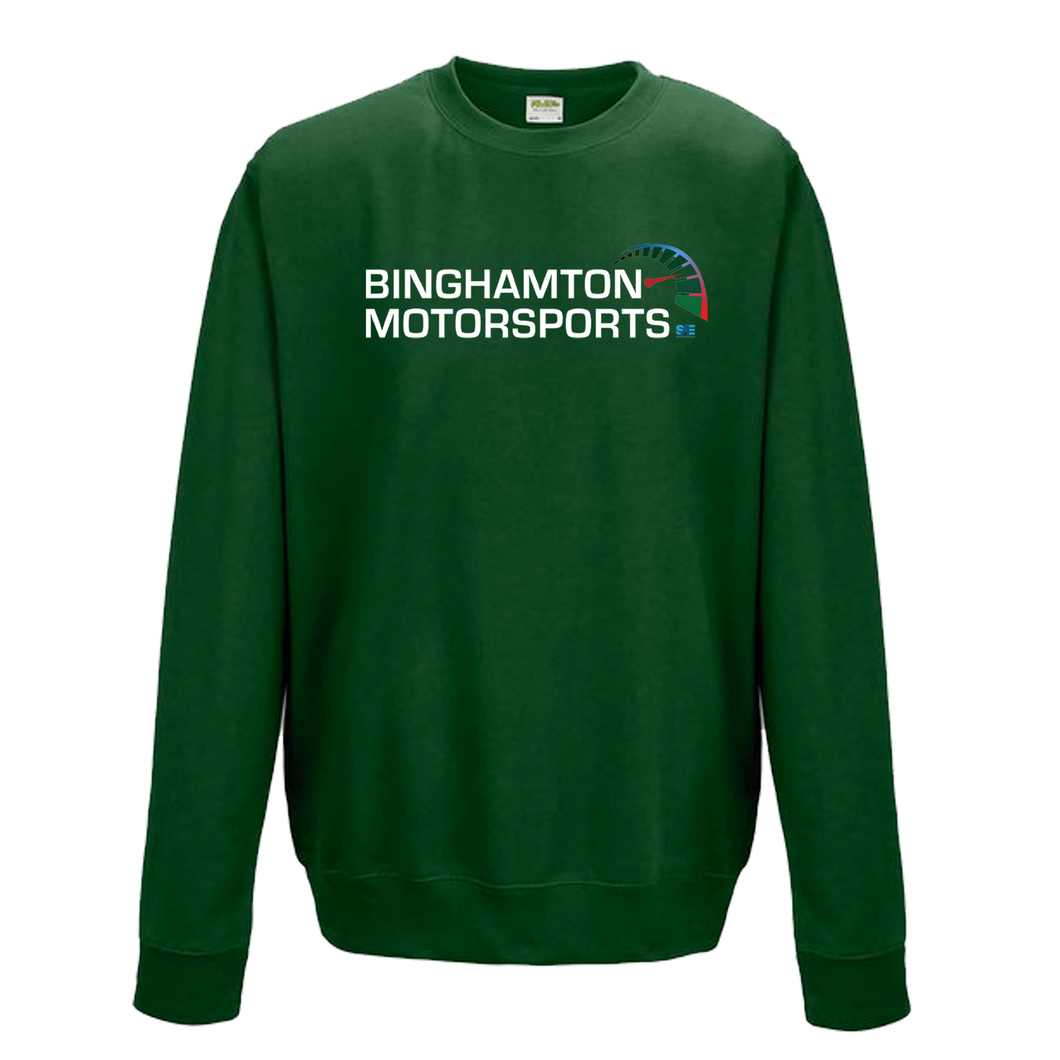 Binghamton Motorsports Crewneck Full Chest in Bottle Green