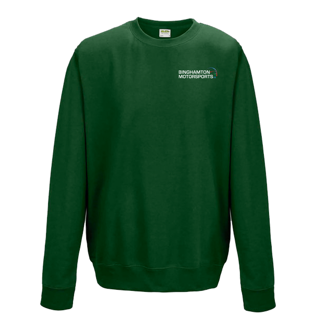 Binghamton Motorsports Crewneck Left Chest in Bottle Green