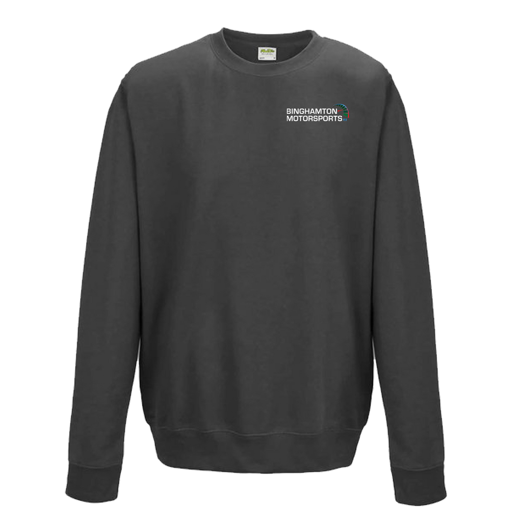 Binghamton Motorsports Crewneck Left Chest in Charcoal