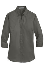 Load image into Gallery viewer, Matthews Port Authority® Women&#39;s 3/4-Sleeve SuperPro™ Twill Shirt - WOMENS
