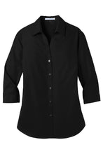 Load image into Gallery viewer, Matthews Port Authority® Women&#39;s 3/4-Sleeve Carefree Poplin Shirt - WOMENS
