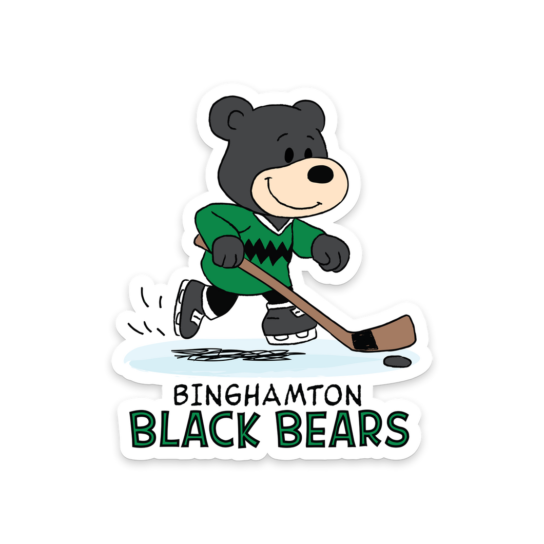 Binghamton Black Bears Peanuts Themed Sticker