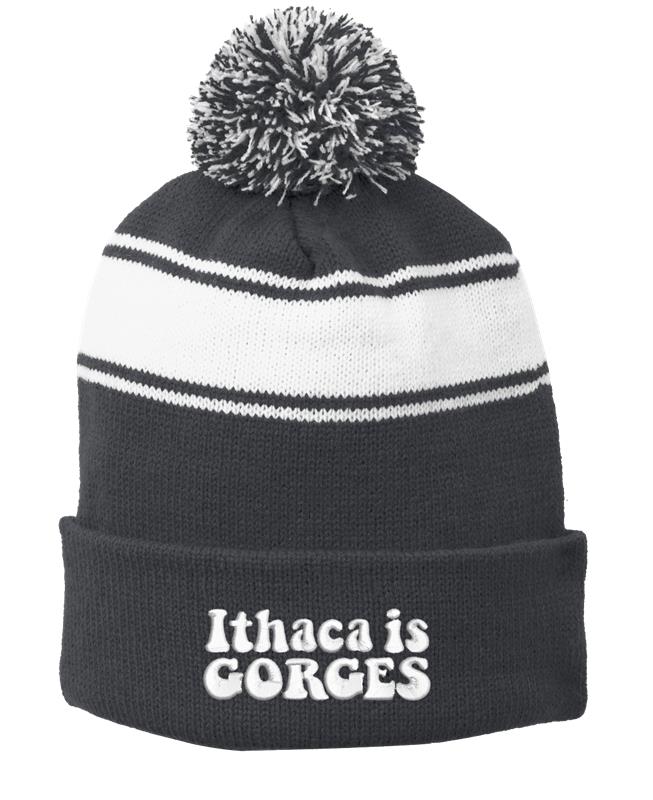 Ithaca is Gorges Beanie - Grey and White