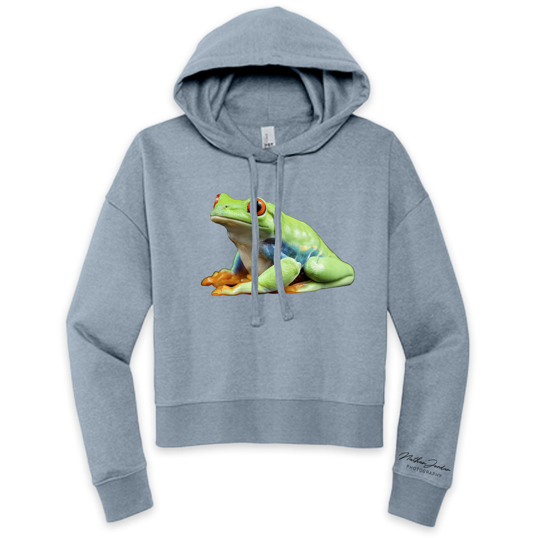 Nathan Jordan Photography - Red Eyed Frog Cropped Hoodie