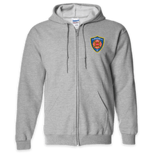 Load image into Gallery viewer, LEISURE WEAR- Hancock Fire Department Full Zip Hooded Sweatshirt (Full Color Logo w/back)
