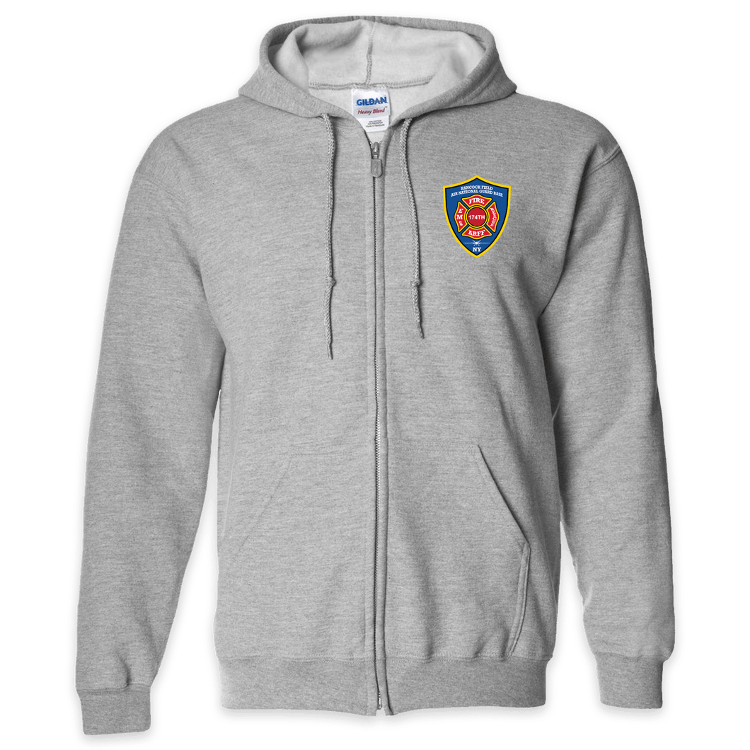 LEISURE WEAR- Hancock Fire Department Full Zip Hooded Sweatshirt (Full Color Logo w/back)