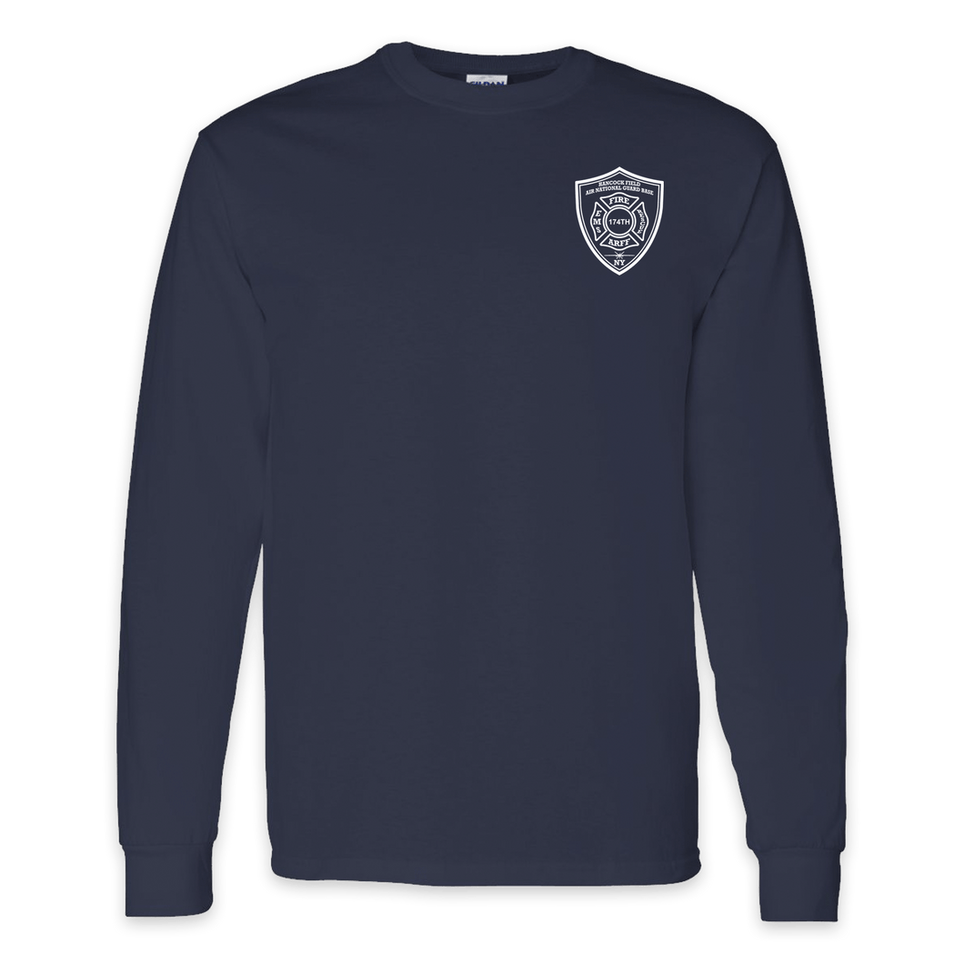 ON DUTY- Hancock Fire Department Long Sleeve Tee (Front Only White Logo)