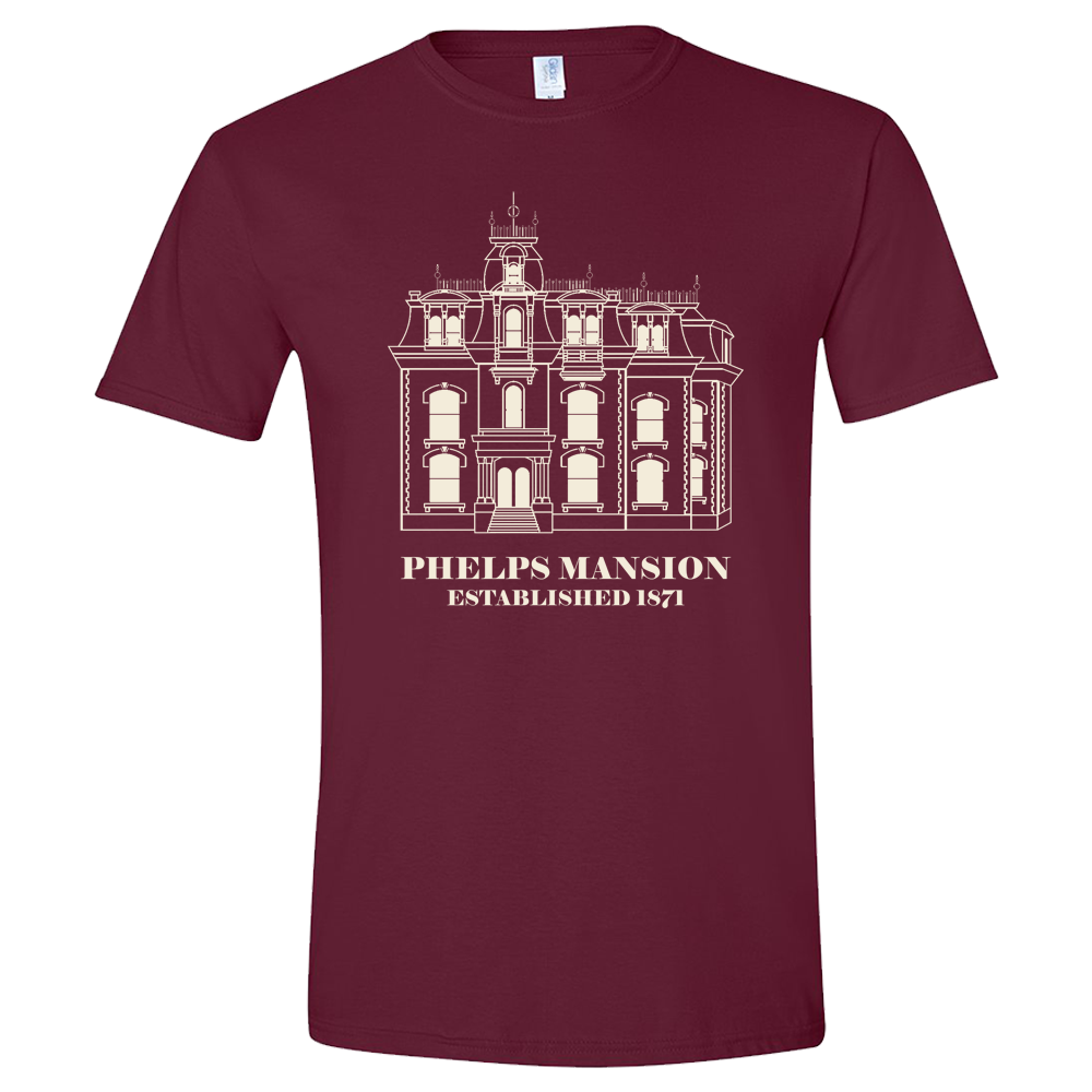 Phelps Mansion T-Shirt Maroon with Mansion