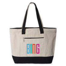 Load image into Gallery viewer, Visit Bing Zippered Tote Bag
