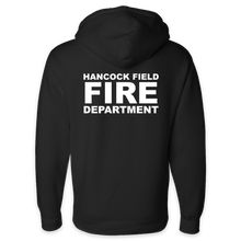 Load image into Gallery viewer, LEISURE WEAR- Hancock Fire Department Hooded Sweatshirt (White Logo w/back)
