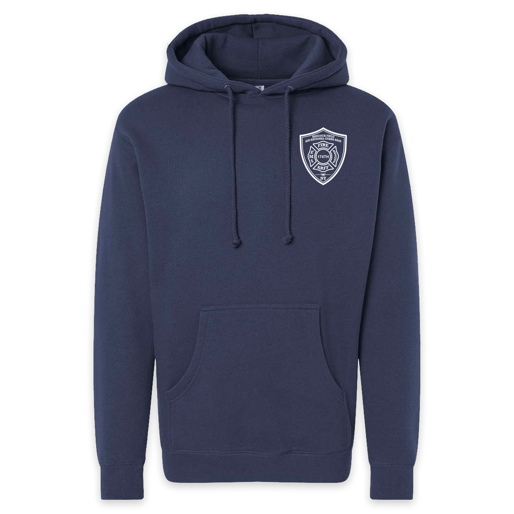 LEISURE WEAR- Hancock Fire Department Hooded Sweatshirt (White Logo w/back)