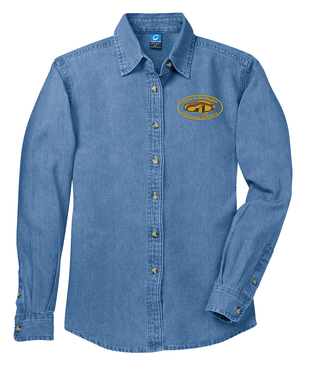 CNYPCA Embroidered Denim Button Down - Ladies