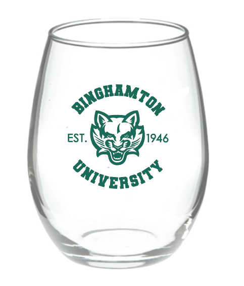 Binghamton University Stemless Wine Glass