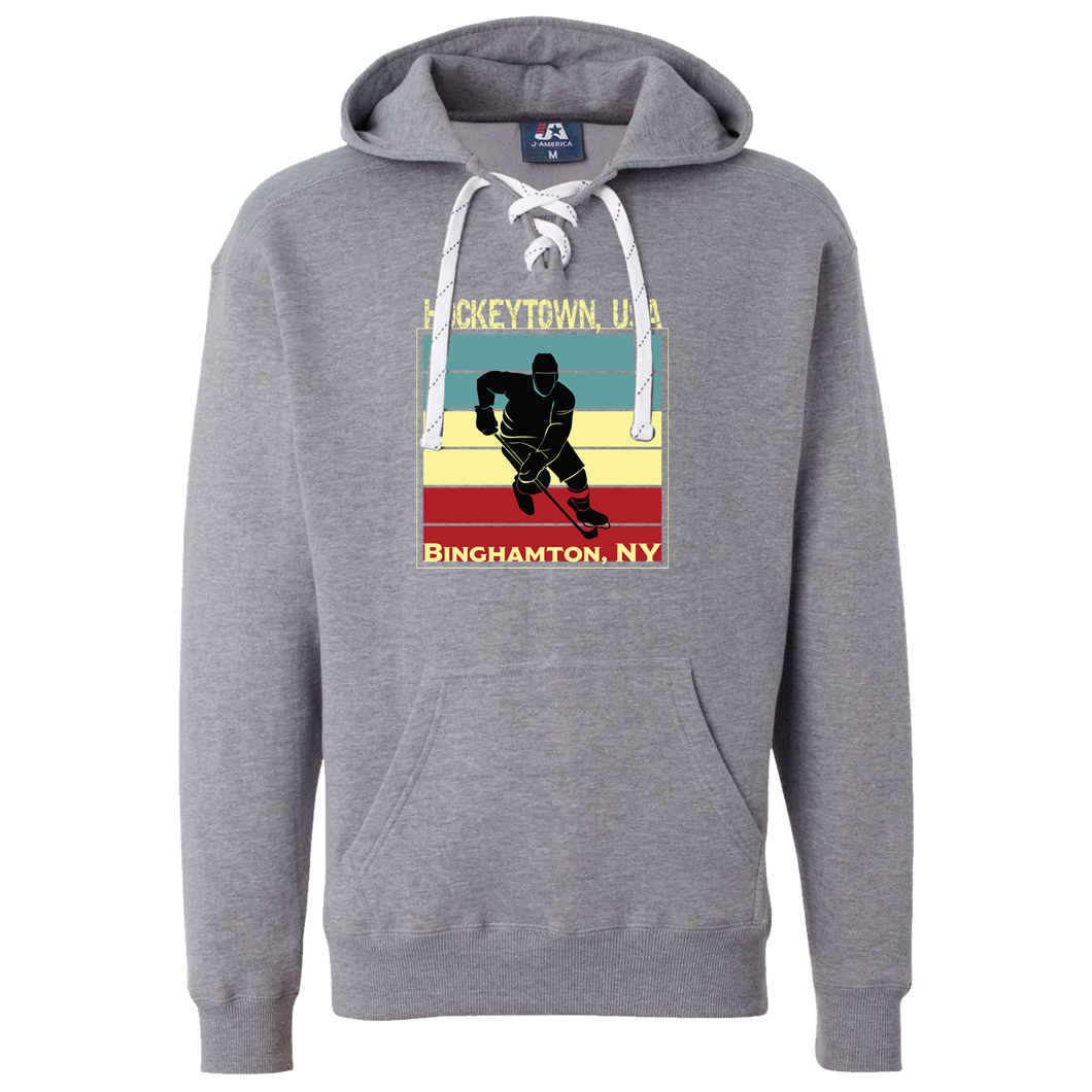 HockeyTown, USA Lace Hoodie in Grey!